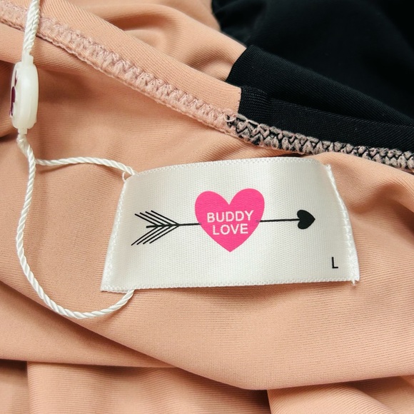 BuddyLove BLACK/MAUVE COLORBLOCK ONE-PIECE SWIMSUIT Large New with tags - Picture 12 of 16